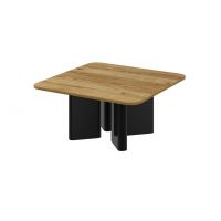 HUBERTUS - DIVERSO Ława 80x80x50 | Dąb pradawny | Czarny połysk