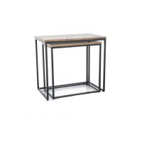 SIGNAL - DOBLO Ława | Zestaw | Dąb Artisan | Czarny | DOSTĘPNE OD RĘKI