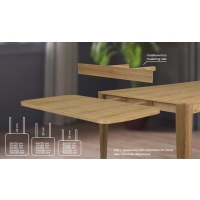 ORTUS - PAOLO Dostawka Dąb | do stołu nierozkałanego | Blat obłogowany