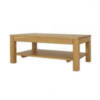 Drewmax - STOLIK DREWNIANY | Dębowy | ST310 | Grubość blatu 4 cm | 100x50x70