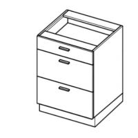 LAYMAN - BLANKA Szafka DS 6/3 kuchenna 60 cm dolna z trzema szufladami (starmotion)