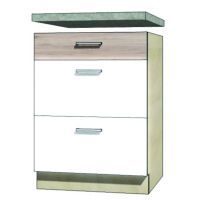 FADOME - ECONO Szafka ECO-10D Kuchenna | 60 cm | Dolna | 3 Szuflady | Korpus sonoma | Okucia Basic