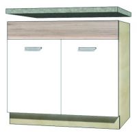 FADOME - ECONO Szafka ECO-13D Kuchenna | 90 cm | Dolna | Zlewozmywakowa | Korpus sonoma | Okucia Basic