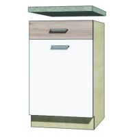 FADOME - ECONO Szafka ECO-4D Kuchenna | 50 cm | Dolna | Korpus sonoma | Okucia Basic