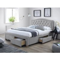 SIGNAL - ELECTRA Łóżko 140x200 | Szary tapicerka 76