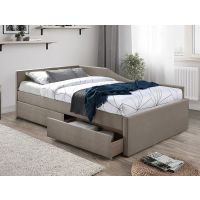 SIGNAL - ELIOT Velvet Łóżko 120x200 | Ciemny beż tapicerka 228