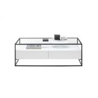 MC AKCENT - EVORA Stolik 120x60x40 | Biały mat | Metal czarny | 58651WM7