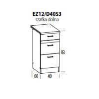 LIVEO - ELIZA Szafka EZ12/D40S3 | Dolna 40 | 3 Szuflady