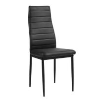 FURNITEX - F261-3-KD Krzesło | Ekoskóra | Czarny | Nogi czarne