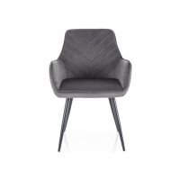 SIGNAL - FIG Velvet Krzesło | Tkanina Bluvel Szary 14 | Stelaż Czarny mat