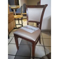 FAMEG - CLASSIC Krzesło A-0133/1 | Buk Orzech | Tkanina Checkers Nougat | 4 sztuki | DOSTĘPNE OD RĘKI