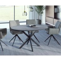 SIGNAL - GASTON CERAMIC Stół 100x100-135x75h | Szary | Czarny