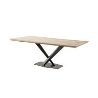 MC AKCENT - GRAVINA Stół 180x90 | Dab lity burgundzki olejowany | Stelaż metal | GRS18RBZ