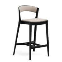 PAGED - ARCHER Krzesło Barowe H-4801 | Buk emalia | Tapicerowane siedzisko i oparcie | Kont.