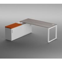 BIURO SERWIS - INTELLI Biurko z Szafką Pomocniczą I-235 | Na Stelażu Metalowym | 177x160 cm