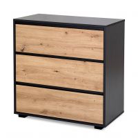 KLUPŚ - DALIA Komoda antracyt-dąb | Bez przewijaka