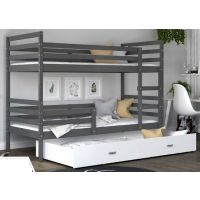 AJK meble - JACEK Łóżko Piętrowe 2-osobowe z szufladą 190x80cm