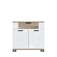 LIVEO - G-TE GT02 KOMODA BIAŁY POŁYSK/DĄB