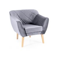 SIGNAL - KARO 1 Velvet Fotel | Szary | Bluvel 14 | Nogi BUK | z PL