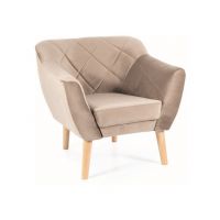 SIGNAL - KARO 1 Velvet Fotel | Ciemny beż | Bluvel 40 | Nogi BUK | z PL