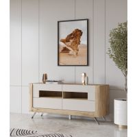 Bydgoskie Meble - KASAI Komoda TV 2S | 24HKMI41 | Dąb harbor złoty-Kaszmir