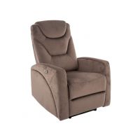 SIGNAL - KRONOS Fotel rozkładany elektrycznie | Tkanina | Cappuccino Bluvel 38 | z MR