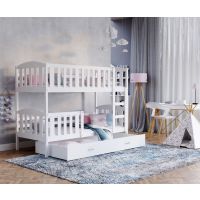 AJK meble - KUBUŚ MDF Łóżko Piętrowe 2-osobowe z Szufladą 160x80cm