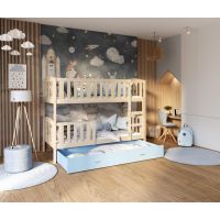 AJK meble - KUBUŚ Łóżko Piętrowe 2-osobowe z Szufladą 190x80cm