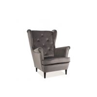 SIGNAL - LADY Velvet Fotel | Tkanina | Szary Bluvel 14 | Nogi wenge | z PL