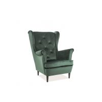 SIGNAL - LADY Velvet Fotel | Tkanina | Zielony Bluvel 78 | Nogi wenge | z PL