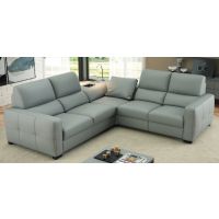 Bydgoskie Meble - LEONARDO Narożnik 2,5F-E niski lampka i USB-1RF-1RF | Z funkcją spania | Dwa fotele z elektrycznym relaksem