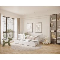 AJK meble - NEMO P MDF Łóżko parterowe 1-osobowe z szufladą 190x80cm