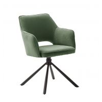 MC AKCENT - LUZON Krzesło | Obrót siedziska | Metal lakier czarny mat | Tkanina optyka oliwka | LZ4S52OL