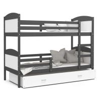 AJK meble - MATEUSZ MDF Łóżko Piętrowe 2-osobowe z Szufladą 160x80cm