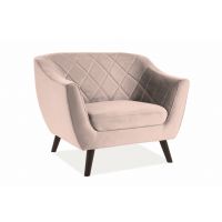 SIGNAL - MOLLY 1 Velvet Fotel | Tkanina | Beżowy Bluvel 28 | Nogi wenge | z MR