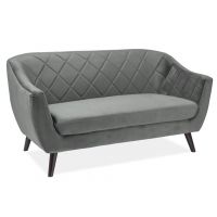 SIGNAL - MOLLY 2 Velvet Sofa | Tkanina | Szary Bluvel 14 | Nogi wenge | z MR