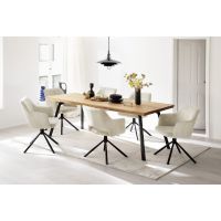 MC AKCENT - MALMOE Stół 220x100 | Krawędź B trapez ścięty w dół | Dąb dziki olejowany | MAL22BBE | Stelaż 4 nogi | MAL4GEAL