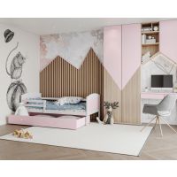 AJK meble - MATEUSZ MDF P Łóżko parterowe 1-osobowe z szufladą 190x80cm