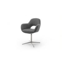 MC AKCENT - MELROSE 2E Krzesło Obrotowe | Tkanina / Ekoskóra | Krzyżak stal szlachetna szczotkowana | M2XE41AN | 4 sztuki | DOSTĘPNE OD RĘKI