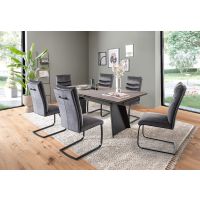 MC AKCENT - MOLINARA Stół 200-290x100-145x76 | Ceramika antracyt | Stelaż metal lakier czarny mat | MO20SMAN