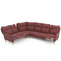 Bydgoskie Meble - INES Narożnik 2RF (z 2RFm)-TRE-3RF (z 1RFm) | Z relaksem manualnym | INKA