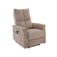 SIGNAL - NEPTUN M BREGO Fotel rozkładany elektrycznie z funkcja masażu | Tkanina | Beż BREGO 34 | z MR