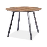 SIGNAL - OAKLAND Stół okrągły | Orzech | Czarny