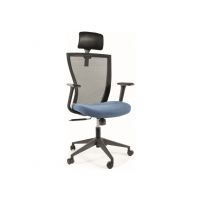 SIGNAL - Q-328 H Fotel Obrotowy | Tkanina | Czarny | Niebieski