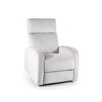 SIGNAL - OLIMP Velvet Fotel rozkładany z funkcją bujania | Tkanina | Jasny Szary Bluvel 03 | z MR