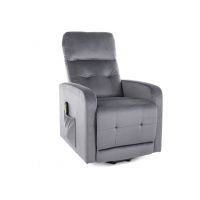 SIGNAL - OTUS II Velvet Fotel rozkładany elektrycznie | Tkanina | Szary Bluvel 14 | z MR