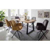 MC AKCENT - PALAIS Stół 180x90 | Dąb lity burgundzki | Obrzeże typu szwajcarskiego | Noga trapez | PATP18ZS | PATGTSXL