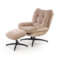 HALMAR - PESTO | fotel z podnóżkiem | funkcja kołyski | beżowy