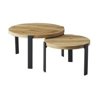 SIGNAL - POLO Ława | Zestaw | Dąb Artisan | Czarny