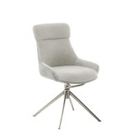 MC AKCENT - PELION E Krzesło | Obrót siedziska | Stal szlachetna szczotkowana | Tkanina Jasnoszara | PL4E54LG